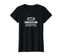 Swim Bike Run Triatleta Triatlón ¿por qué ser Bueno en un Deporte? Camiseta gráfica económica, Mujer, Negro, XS