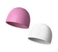Swim Cap - 25x17.5cm Waterproof Elastic PU Swimming Hat 2 Pack, Breathable Quick Dry Water Resistant Swim Caps, Swimming Pool Cap For Women Men Children, Beach Pool Hot Springs