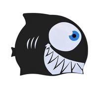 Swim Caps for Kids, Shark Bathing Hat, 8.27x7.68 Inches Cartoon Cap with Silicone Blend, Animal Swimwear Aid with Handy Fit, Pool Safety Helper Quick Dry, Home Accessories for Girls Boys & Outdoor Use