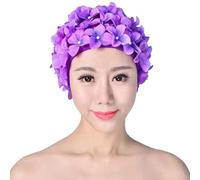 Swim Caps For Women - Fashion Flower Swim Cap with Floral Petals, Comfortable Swimming Caps | Ear Protection For Adult Women Girls, Long Or Short Hair