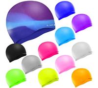 Swim Elite Gorro de natación - Seamless Silicone Swimming Cap for Adults and Junior - Training and Racing (Neon Yellow)