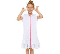 Swim encubre a los niños encubrimiento de traje de baño de playa traje de baño encapuchado albornoz absorbente Beach vestido Tango Mujer Corta Pegada