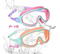 Swim Goggles - Kids Swimming Goggles Anti Fog | UV Protection Silicone Swim Glasses | Leakproof Adjustable Strap Diving Snorkeling Glasses | Eyewear For Boys Girls Pool Beach Use