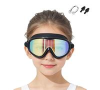 Swim Goggles Kids - Wide View Anti-Fog Swimming Gear with Nose Clip &