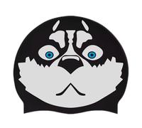 Swim Hat - Funny Dog Print Waterproof Silicone Material | Unisex Headwear Cap | Comfortable Pool Gear For Teen Mother Dad Boyfriend Husband Male Short Medium and Long Hair Use