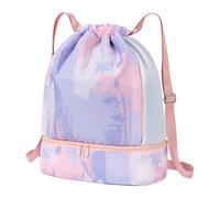 Swim Pack, Pool Drawstring Backpack, Multifunctional Drawstring Bag with Dry Wet Separation, size about 17,72 x 7,09 x 18,11 pulgadas, for Vacation Swimming Camping Travel, rosa púrpura, Se référer au