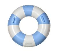 Swim Ring Floatie for Adults, Thickened Anti-Rollover Design, Striped Inflatable Pool Ring with Safety Handles, for Beach Party Poolside Fun, Or Summer Vacation
