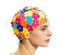 Swim Swim Hat | Rhinestone Flower Design | Fashion Bathing Hat | For Women