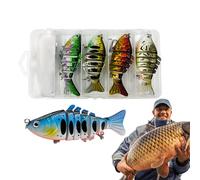 Swimbaits para el Black Bass - Juego de 5 señuelos animados - Señuelo de perca, para agua y agua salada, perca, lucioperca, lucio, muskellunge, deportes al aire libre