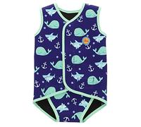 Swimbubs Envoltura de natación para bebés Traje de Neopreno Traje de Abrigo para niños Traje de baño UV para niñas (0-6 Meses, Blue Whale)