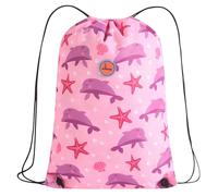 Swimbubs Mochila de polietileno con cordón para niños, bolsa de natación para bebés y niños pequeños, para la escuela, deportes y clases de natación, resistente al agua, 40 x 30 cm, Pink Dolphin