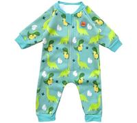 Swimbubs Traje de baño cálido para bebé, traje de neopreno forrado de forro polar para niños y niñas, protección solar UV UPF50, Dinosaurio verde., 6-12 Meses