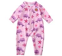 Swimbubs - Traje de baño UV para niños, traje de baño para niñas, protección solar, chaleco de protección contra erupciones, UPF50, Rosado (Pink Dolphin), 0-3 Meses
