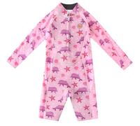Swimbubs Traje de neopreno térmico para niños, núcleo de neopreno de 2 mm, traje de baño de manga completa para piscina y playa (1-2 años, delfín rosa)