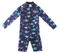 Swimbubs Traje de neopreno térmico para niños, núcleo de neopreno de 2 mm, traje de baño de manga completa para piscina y playa (3-4 años, ballena azul)