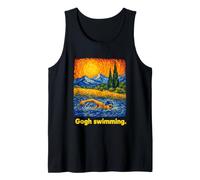 Swimmer Impressionist Style Landscape Art Camiseta sin Mangas