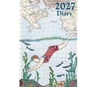 Swimming at Plymouth Devon A6 2027 pocket diary daily planner journal - coastal nautical designs sewn onto old sea charts maps | Week to view
