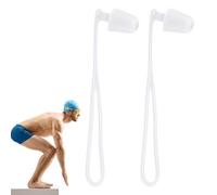 Swimming Ear Plugs 2 Pieces Silicone Anti-Slip With Lanyard