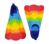 Swimming Flippers, Training Fins, Snorkel Gear, Bright Rainbow Color, Soft Silicone Build, Ideal para la práctica de Lap, Youth Lessons, Bodyboarding, Boys, Girls, and Children Easy to Use Multicolor