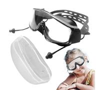 Swimming Goggles, Wide View Pool Glasses With Earplugs, Leakproof UV Protection Eyewear, Ajustable Strap, Ideal para deportes acuáticos, adultos, niños, 6,30 x 2,24 in