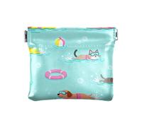 Swimming Pets - Monedero de piel para mujer, bonito bolso de bolsillo, bolsa de maquillaje para niñas y mujeres