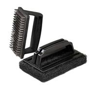 Swimming Pool Brush, 2-Piece Wall Scrubber Set, Ergonomic Handheld Cleaner, Black, Heavy-Duty Bristles, Easy Grip Handle, for Hot Tub, Tile, Rust Stains, Dirt Removal, Daily Pool Maintenance