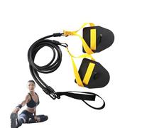 Swimming Resistant Exercise Bands, Elastic Strength Bands with Swim Paddle Fins, Portable Stretch Belt, Essential Accessories for Land Swimming Training, 1.85 Meters Long