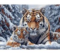 Swimming Tigre Rompecabezas 300 Piezas Cartón Grueso para Parejas Mascota Animal Desarrollo Habilidades Pieza Decorativa Casa Pack Completo Regalo Cumpleaños 300 PCS/40x28cm