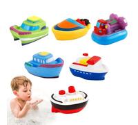 Swimming Water Toys - 6 Piece Boat Bath Play Supplies, Floating Bathing Activity Toy Set For Boys Girls Indoor Outdoor Fun | Ideal For Bathtub Poolside Waters Table Vacation Holiday Recreation