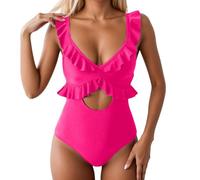 Swimsuit Solid Traje De Baño De Una Pieza Mujer Bloqueo De Colores One Piece Swimsuit Veraneo Ruching Bañador para Natacion Playa