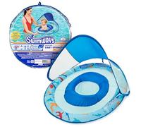 Swimways Flotador de primavera para bebé, flotador de piscina para bebé con toldo y protección UPF, accesorios de piscina para niños de 9 a 24 meses, tiburón