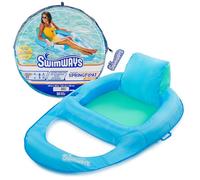 SwimWays Spring Float - Tumbona reclinable Piscina, flotadores inflables para Adultos con inflado rápido para Edades de 15 años en adelante, Color Azul Cielo