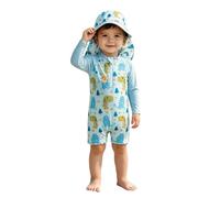 Swimwear Piece Rash Guard and Swim Cap with Dinosaur Print For Summer Long Sleeve Front Zipper Swimsuit and Hat Kids Poolwear For Toddlers and Little (Green-d, 0-3 Months)