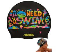 SWIMXWIN Gorro Natacion Silicona All You Need Piscina Mujer Nina Unisex Desde 5 Anos Diseno Divertido Original Entrenamiento Aquagym Waterpolo Regalo Deportivo Familiar Acuatico Pro