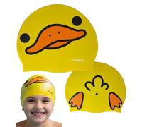 SWIMXWIN Gorro Natacion Silicona Infantil Qua Qua Disenos Divertidos Patito Amarillo para Ninos Ninas Talla Estandar Piscina Entrenamiento Competicion Aquagym Accesorios Regalo Familiar Clases