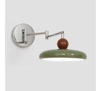 Swing Arm Wall Light Adjustable Wall Lamp with Rotatable Shade Bedside Reading Light for Bedroom Living Room(Green)