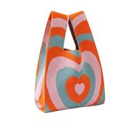 Swing Bolso Mujer - Mujer Muñeca Nudo Bolso Pequeño Ganchillo Muñequera Bolso a Mano Estética Lindo Punto Monedero - Bolsos Mujer Para Chicas (Azul, Amor de Vida)