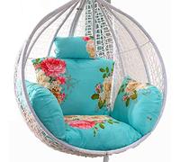 Swing Cushion, Asiento de Silla Columpio Colgante, cojín Grueso for Silla Hamaca Colgante con reposacabezas y reposabrazos, Almohadillas for sillas de jardín al Aire Libre(Blue Green)