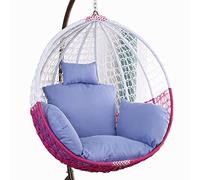 Swing Cushion, Asiento de Silla Columpio Colgante for Exteriores, Funda de cojín Gruesa Lavable for Silla Hamaca Grande con reposacabezas y reposabrazos(Light Purple)