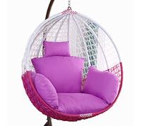 Swing Cushion, Asiento de Silla Columpio Colgante for Exteriores, Funda de cojín Gruesa Lavable for Silla Hamaca Grande con reposacabezas y reposabrazos(Taro Purple)