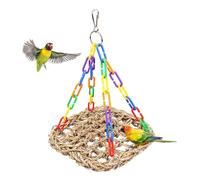 Swing d'à mar des Birds - Juguete de hamaca de Loro, Red de escalada natural | Accesorio de jaula resistente a la picadura con cadena y hebilla de colores, respetuoso con el eco para l