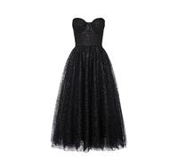 Swing Fashion Glamour | Schwarz | M Midi Mujer Elegante Festivo Noche Novia Fiesta | Vestido Brillo | corsé | Negro | 38