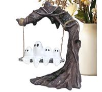 Swing Ghost Decor - Fantasma en un de árbol, Linda Figura oscilante, Figura Decorativa de Escritorio | Estatua Espeluznante Decoraciones de Halloween para el hogar Interior al Aire Libre una
