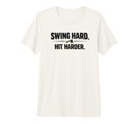 Swing Hard Hit Harder papá lanzando Hacha de leñador Camiseta Premium