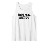 Swing Hard Hit Harder papá lanzando Hacha de leñador Camiseta sin Mangas