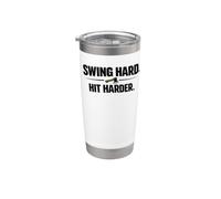 Swing Hard Hit Harder papá lanzando hacha de leñador Vaso térmico de acero inoxidable de doble pared