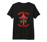 Swing Low Sweet Chariot Cruz y Rosa Motivo Camiseta Premium