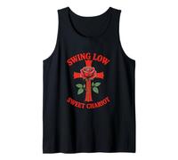 Swing Low Sweet Chariot Cruz y Rosa Motivo Camiseta sin Mangas