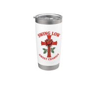 Swing Low Sweet Chariot Cruz y Rosa Motivo Vaso térmico de acero inoxidable de doble pared