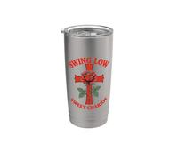 Swing Low Sweet Chariot Cruz y Rosa Motivo Vaso térmico de acero inoxidable de doble pared